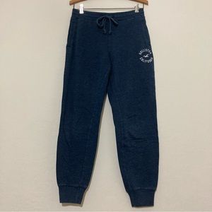 Hollister navy blue mid rise fleece joggers